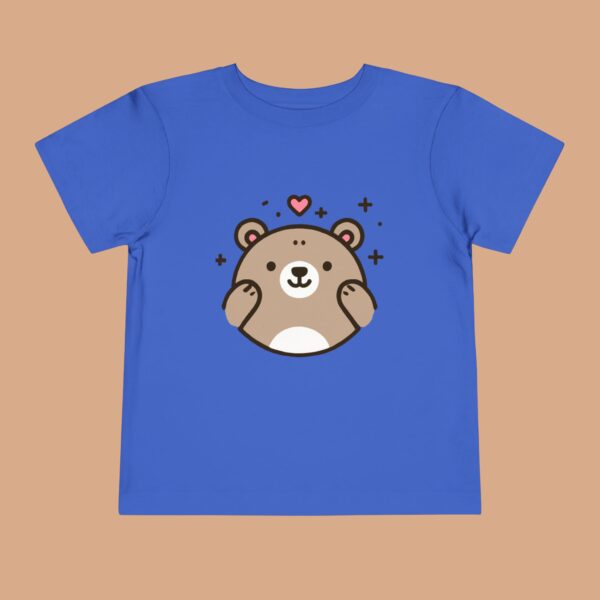 Cute Bear Toddler Tee - Cozy Short Sleeve Shirt with Heart Design - Image 4