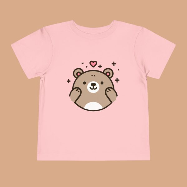 Cute Bear Toddler Tee - Cozy Short Sleeve Shirt with Heart Design - Image 6