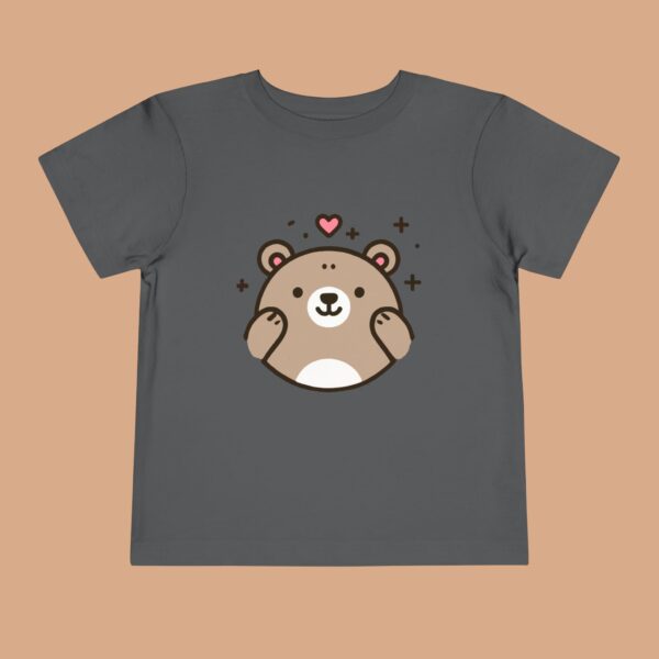Cute Bear Toddler Tee - Cozy Short Sleeve Shirt with Heart Design - Image 5